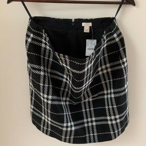 J.Crew B&W Plaid Miniskirt Size 8